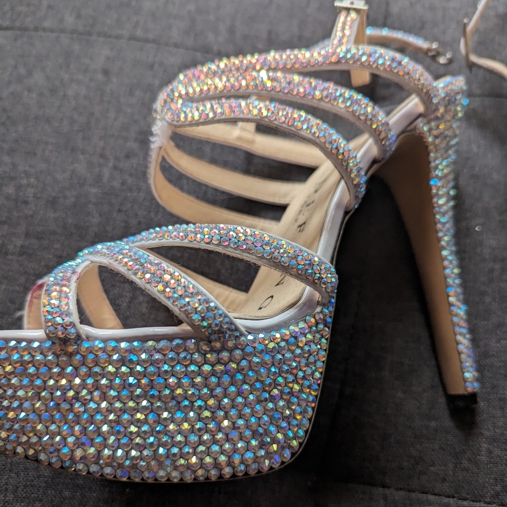 Marc Defang Crystal Platform Heels Size 8 - image 1